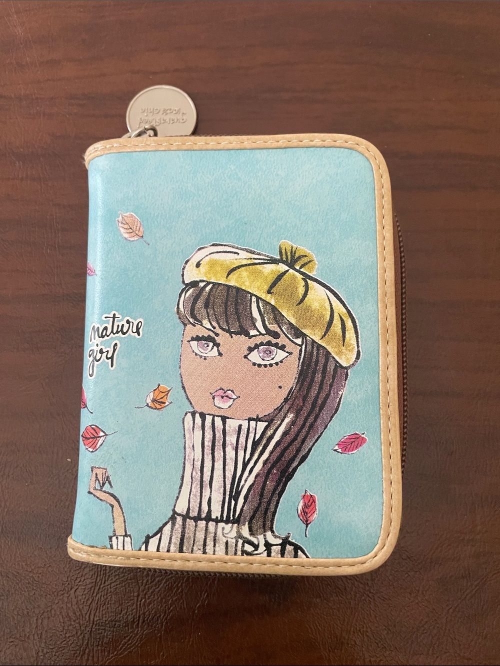 Bobbypin by Jeffrey Fulvimari charming blue and tan women's wallet.